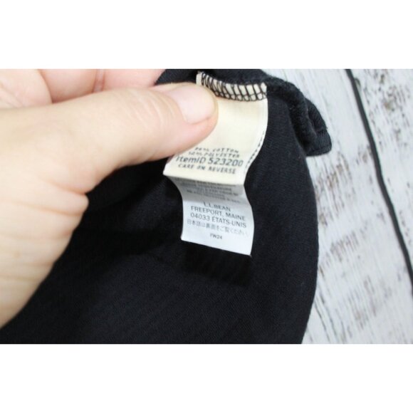 LL Bean Lakewashed Double Knit Quarter Snap Sweater Classic Navy Large - Picture 6 of 11